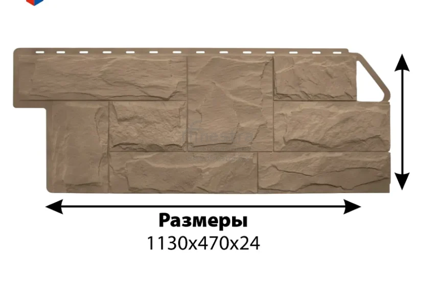 Фасадная панель (гранит) ЭКО Альта-Профиль 1130х470х23мм 0.46м2 Коричневый